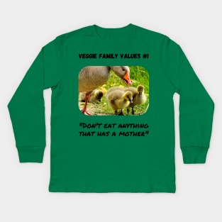 Veggie Family Values #1 (Goose) Kids Long Sleeve T-Shirt